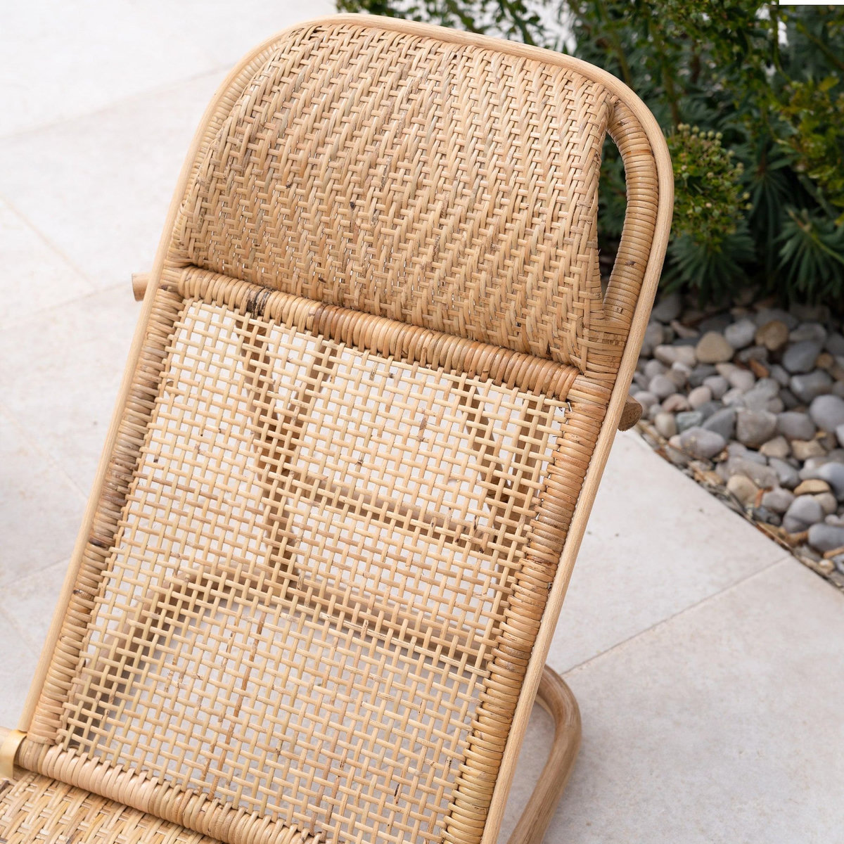 Rendez vous déco Chaise de plage pliable en rotin naturel-Favignana