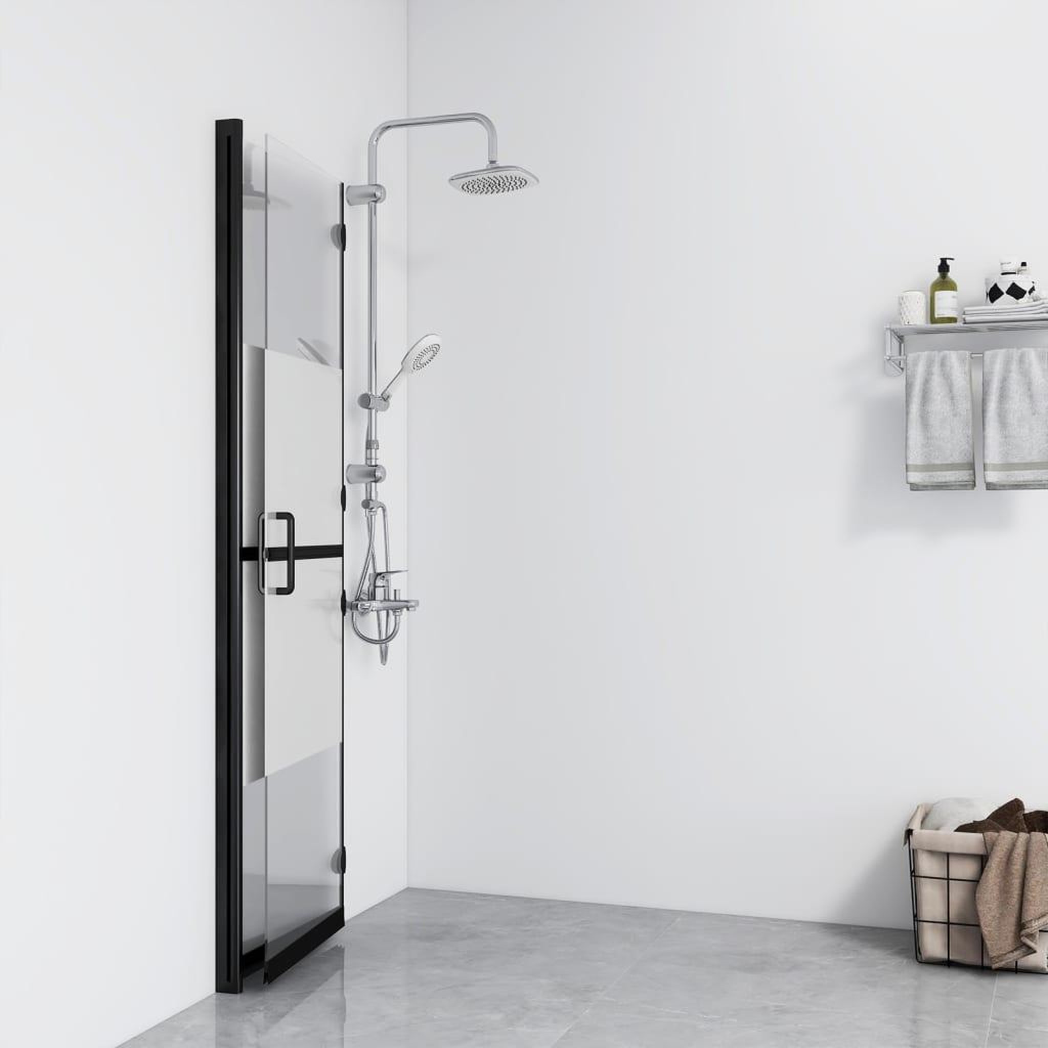 Voir la diapositive 3 : VIDAXL Paroi de douche pliable Verre ESG demi-depoli 90x190 cm