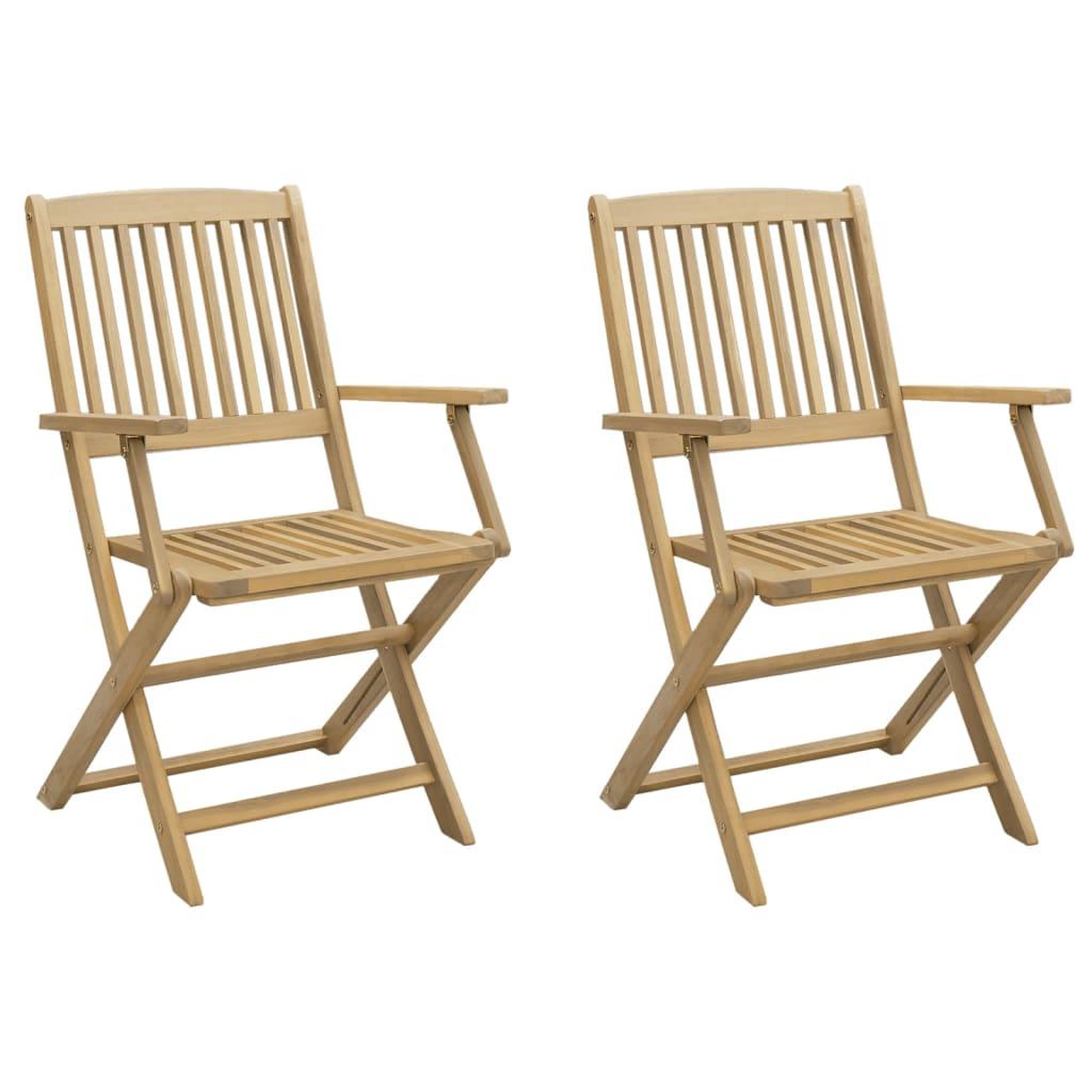 Voir la diapositive 2 : VIDAXL Chaises pliables de jardin lot de 2 bois massif d'acacia