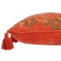 Voir la diapositive 3 : Paris Prix Coussin Velours Design Fleurs  Mexican  50x50cm Orange