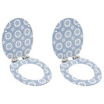 VIDAXL lot de 2 Sieges WC MDF Couvercle a fermeture douceur Porcelaine