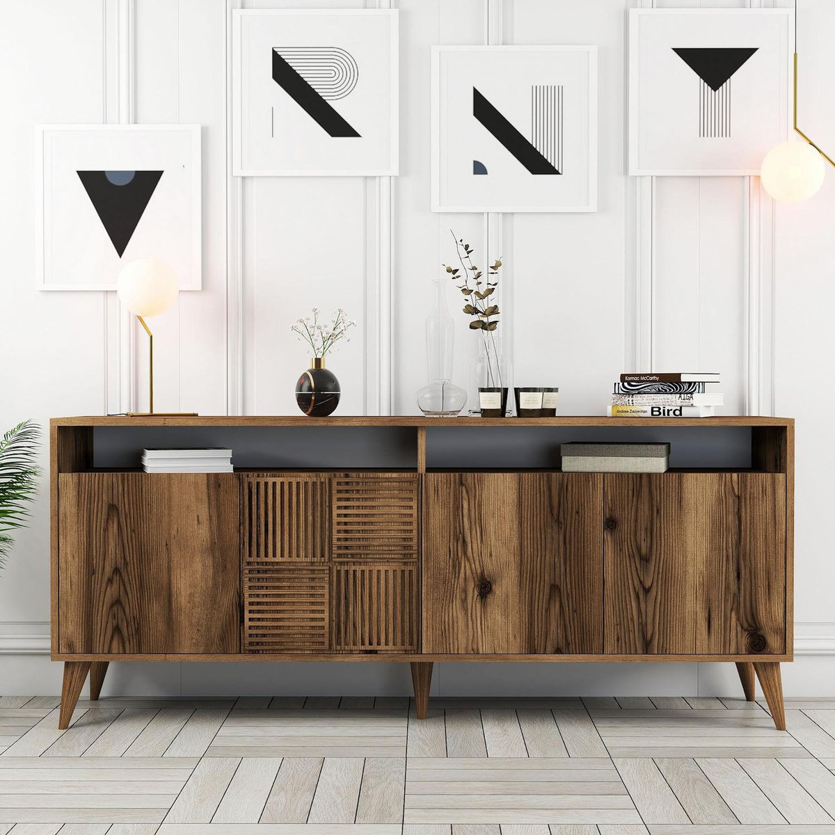 Habitat et Jardin Buffet en bois  Milan  - 180 x 35 x 78 cm - Noyer