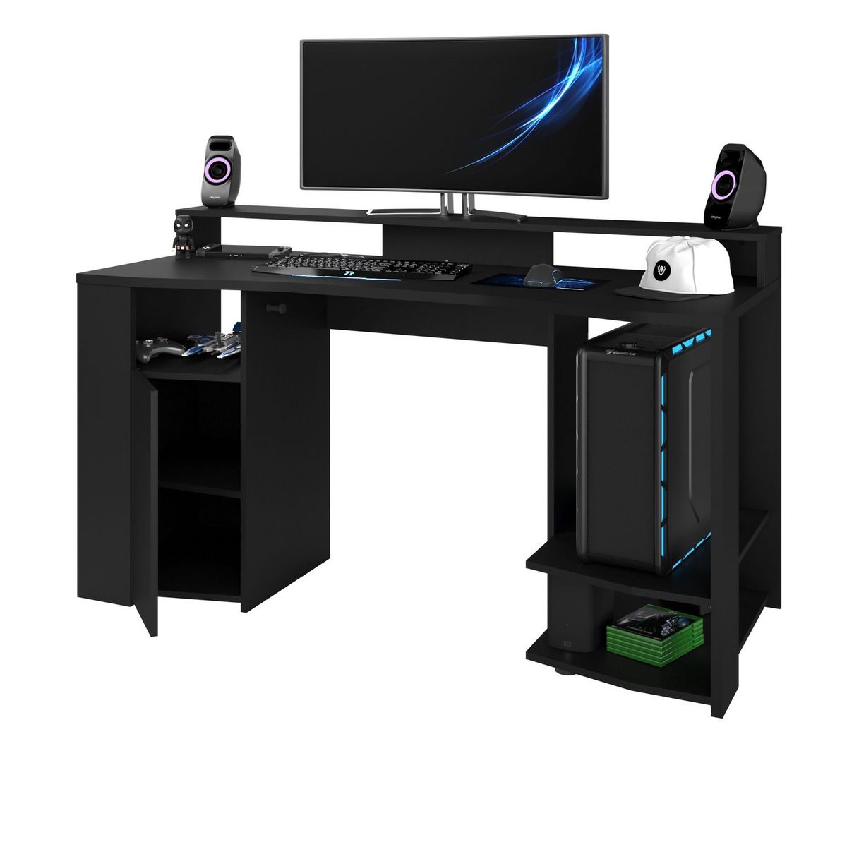Bureau droit gamer avec leds L152cm XENON