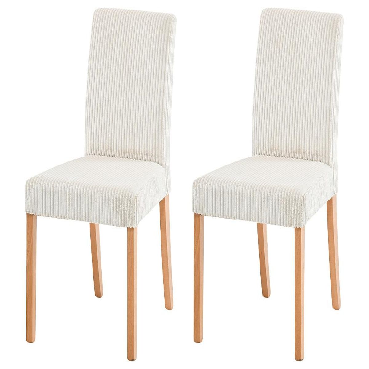 BEST MOBILIER Gemma - lot de 2 chaises - en velours côtelé