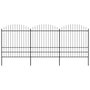 Voir la diapositive 1 : VIDAXL Cloture de jardin a dessus en lance Acier (1,75-2)x5,1 m Noir