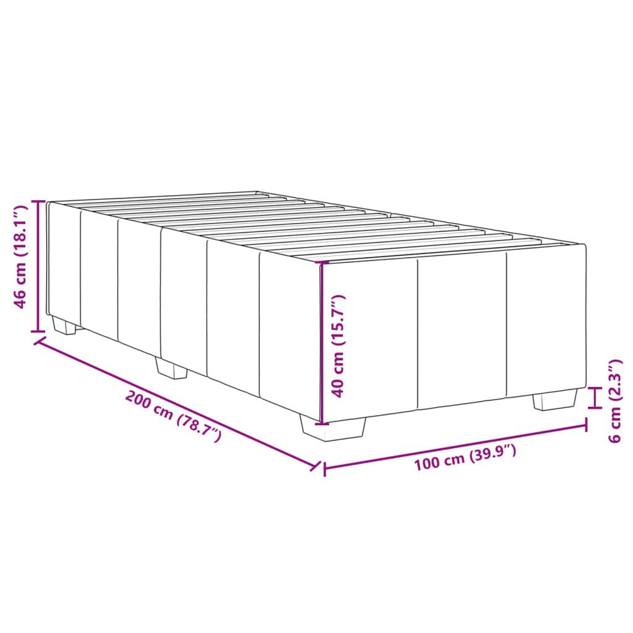 Voir la diapositive 6 : VIDAXL Cadre de lit sans matelas gris clair 100x200 cm tissu