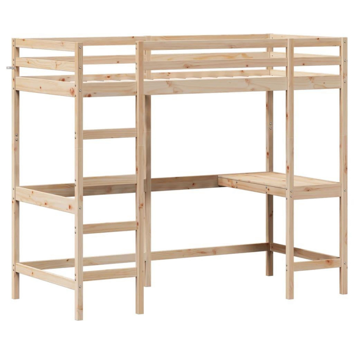 VIDAXL Lit superpose avec bureau 90x200 cm bois de pin massif