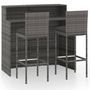 Voir la diapositive 2 : VIDAXL Ensemble de bar de jardin avec coussins 3 pcs Gris