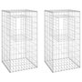 Voir la diapositive 2 : VIDAXL Poteaux a panier de gabion 2 pcs 50x50x100 cm Fer