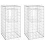 Voir la diapositive 2 : VIDAXL Poteaux a panier de gabion 2 pcs 50x50x100 cm Fer