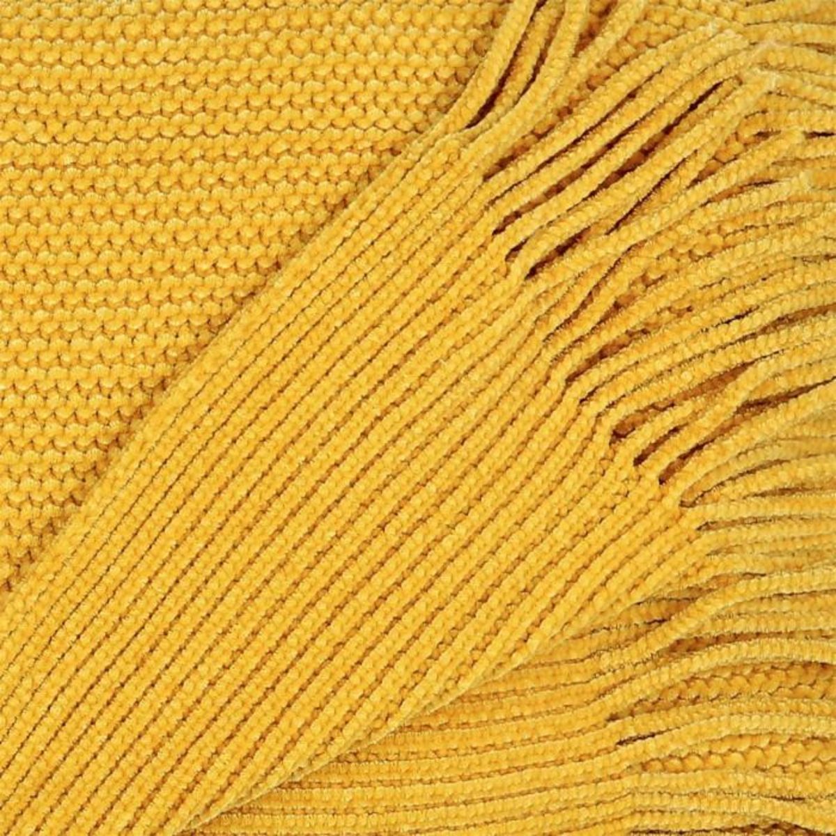 Paris Prix Plaid Chenille  Franges  120x150cm Moutarde