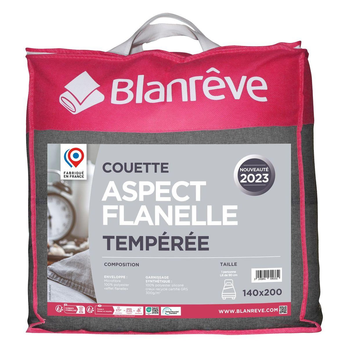 BLANREVE Couette chaude effet flanelle élégant et tendance 300g/m²