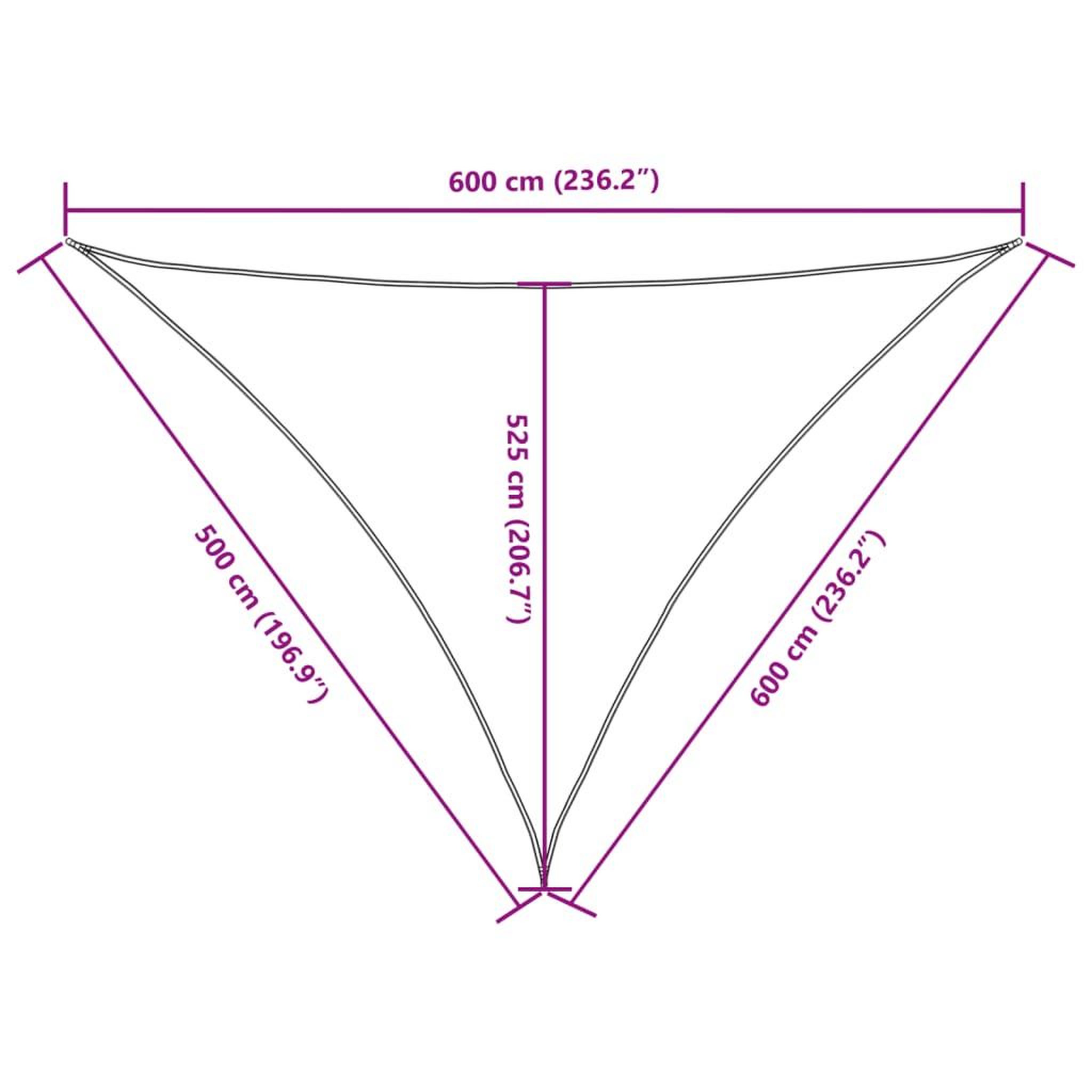 Voir la diapositive 6 : VIDAXL Voile de parasol tissu oxford triangulaire 5x6x6 m creme