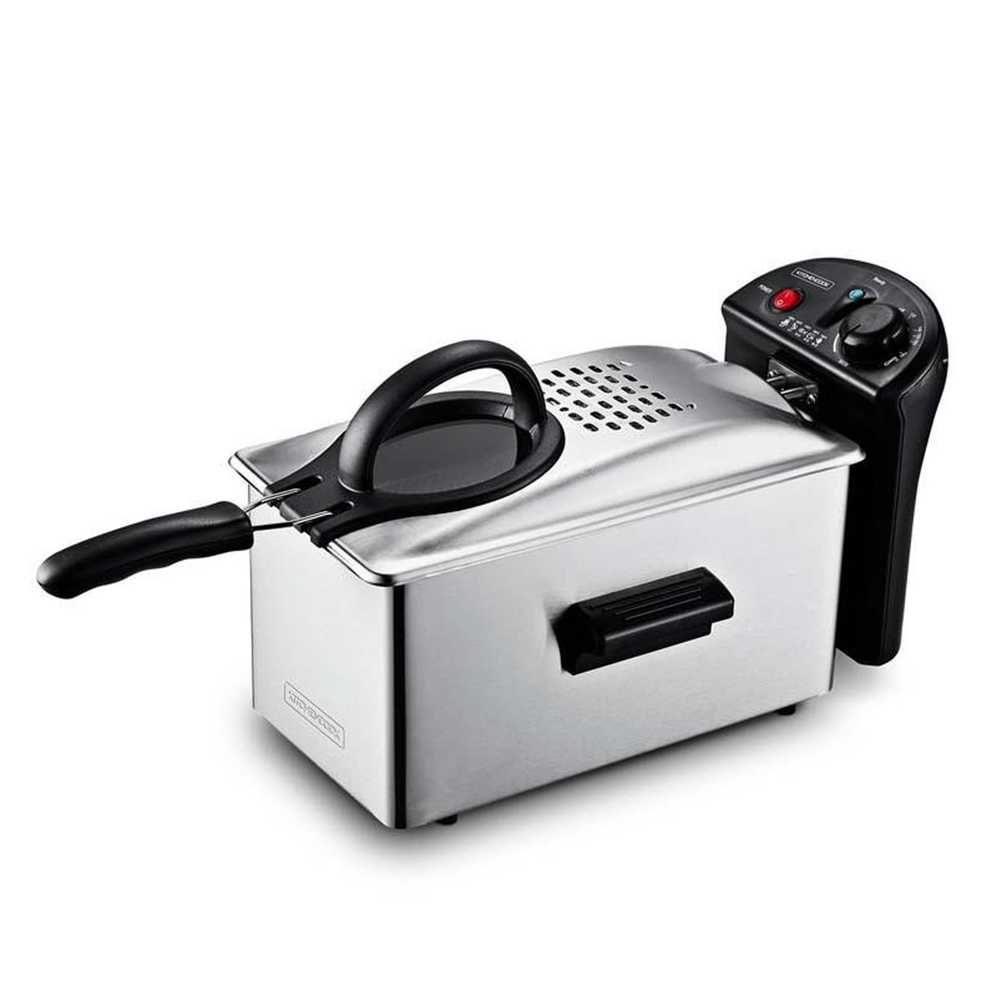 KITCHENCOOK Kitchencook - friteuse 3l inox semi pro - 2100w - couvercle avec fenêtre - rangement compact - pieds antidérapants