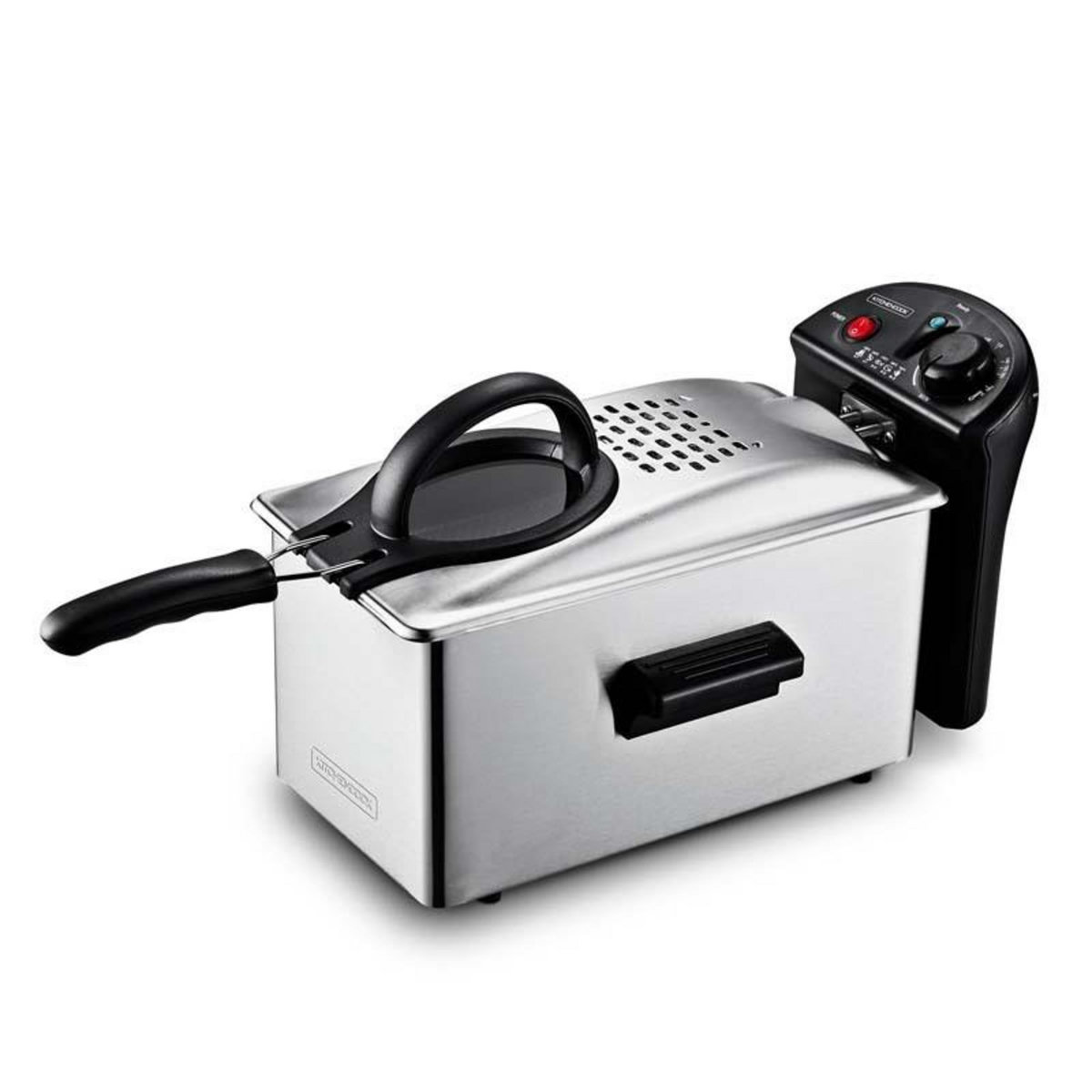 KITCHENCOOK Kitchencook - Friteuse 3l Inox Semi Pro - 2100w - Couvercle Avec Fenêtre - Rangement Compact - Pieds Antidérapants