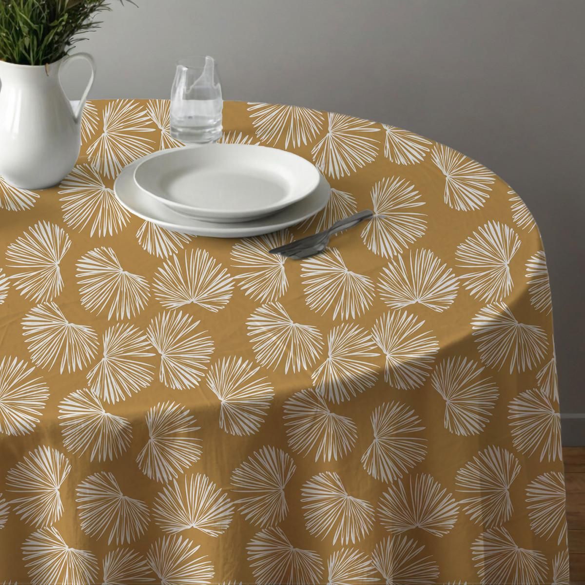 FUTURE HOME Nappe ronde anti-taches déperlante champêtre 180x180cm VIRGINIE