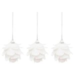 ATMOSPHERA Lot de 3 Sujets de Noël  Fleurs  7cm Blanc