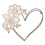 Paris Prix Décoration Murale en Métal  Cœur  50cm Noir & Naturel