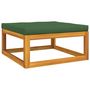 Voir la diapositive 2 : VIDAXL Repose-pied de jardin avec coussin verts bois massif d'acacia
