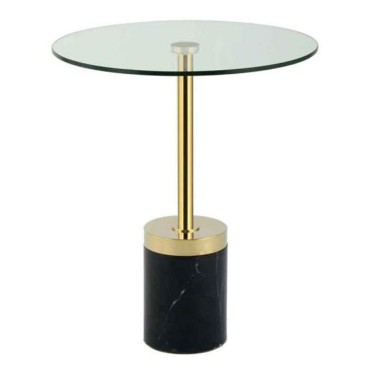 Paris Prix Table d'Appoint en Marbre  Lana  53cm Or & Noir