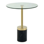 Paris Prix Table d'Appoint en Marbre  Lana  53cm Or & Noir