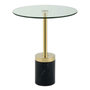 Voir la diapositive 1 : Paris Prix Table d'Appoint en Marbre  Lana  53cm Or & Noir
