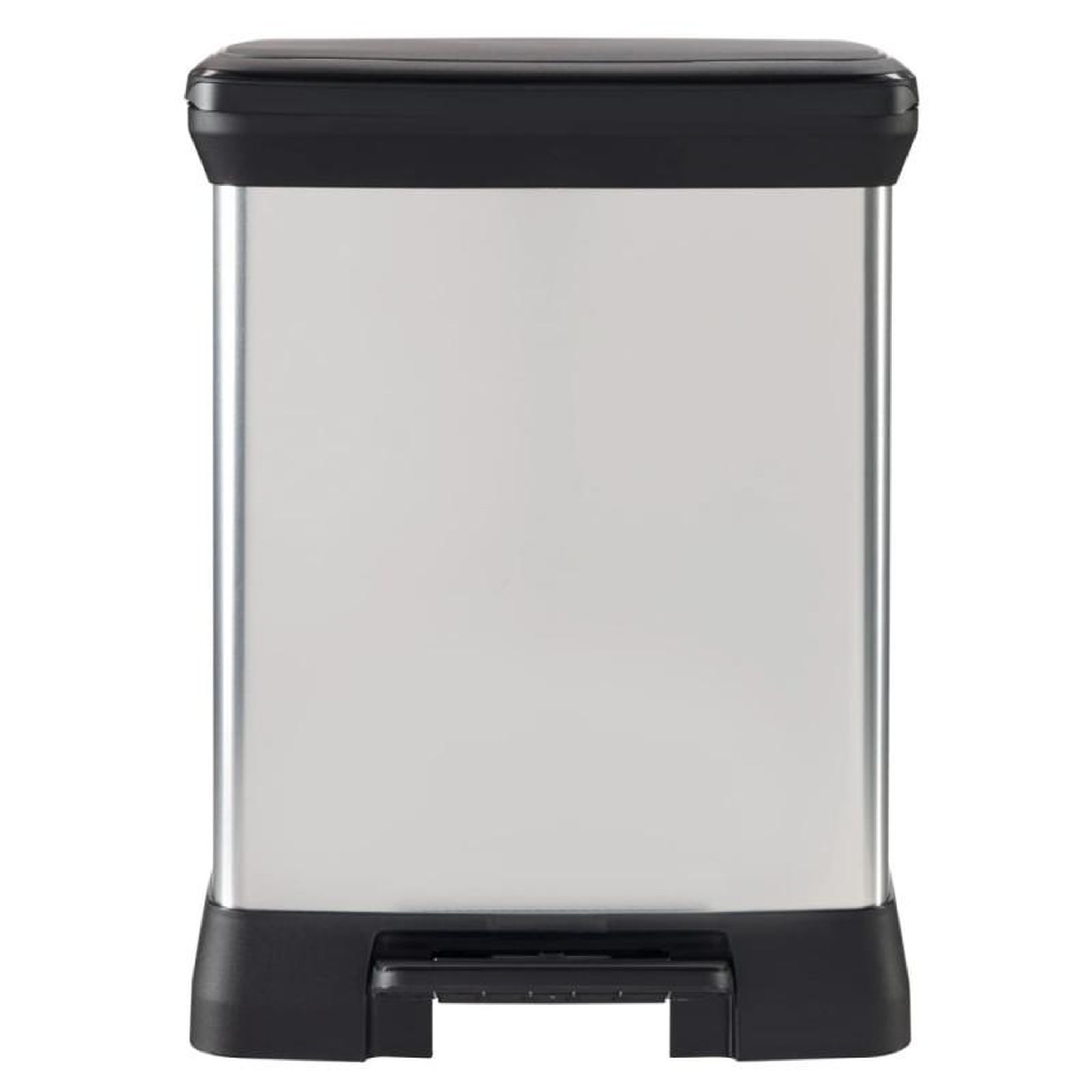 Voir la diapositive 3 : CURVER Curver Poubelle duo à pédale Deco 10L+18L Argenté