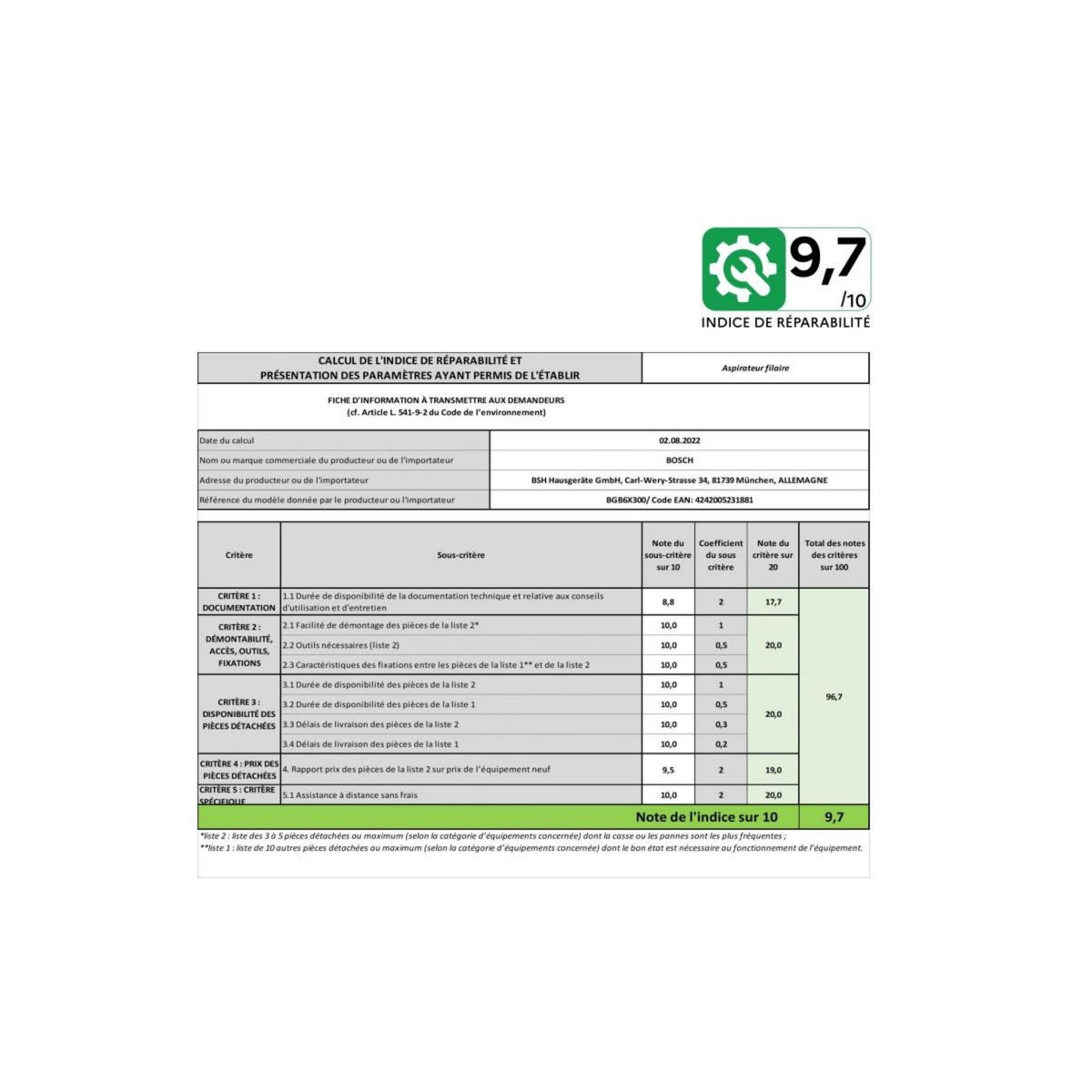 BOSCH Aspirateur traîneau 600w 75db bleu impérial - BGB6X300