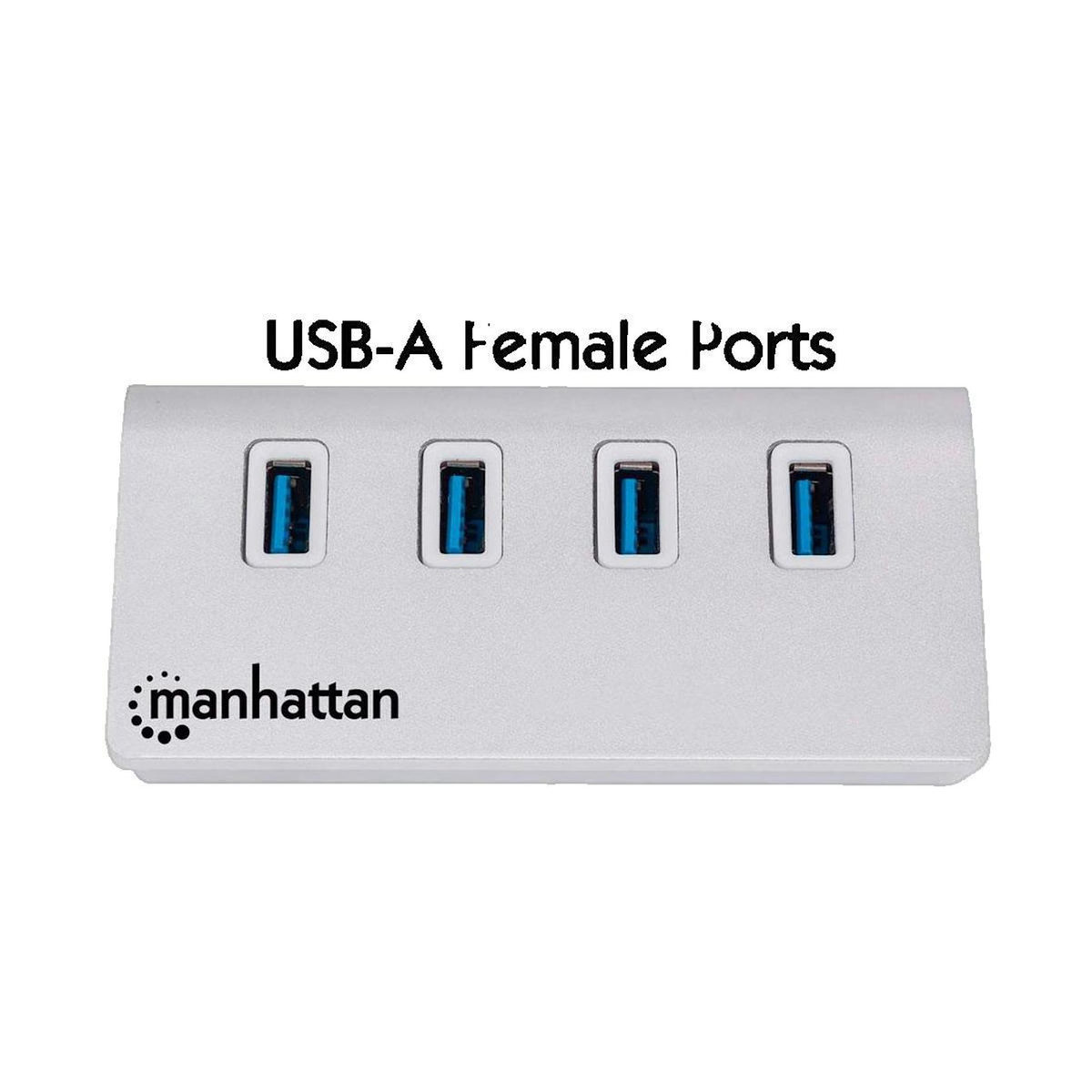 MANHATTAN PORTAGE Hub USB Manhattan 4 ports USB 3.0 argenté