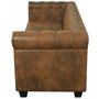 Voir la diapositive 4 : VIDAXL Canape Chesterfield 3 places cuir artificiel marron