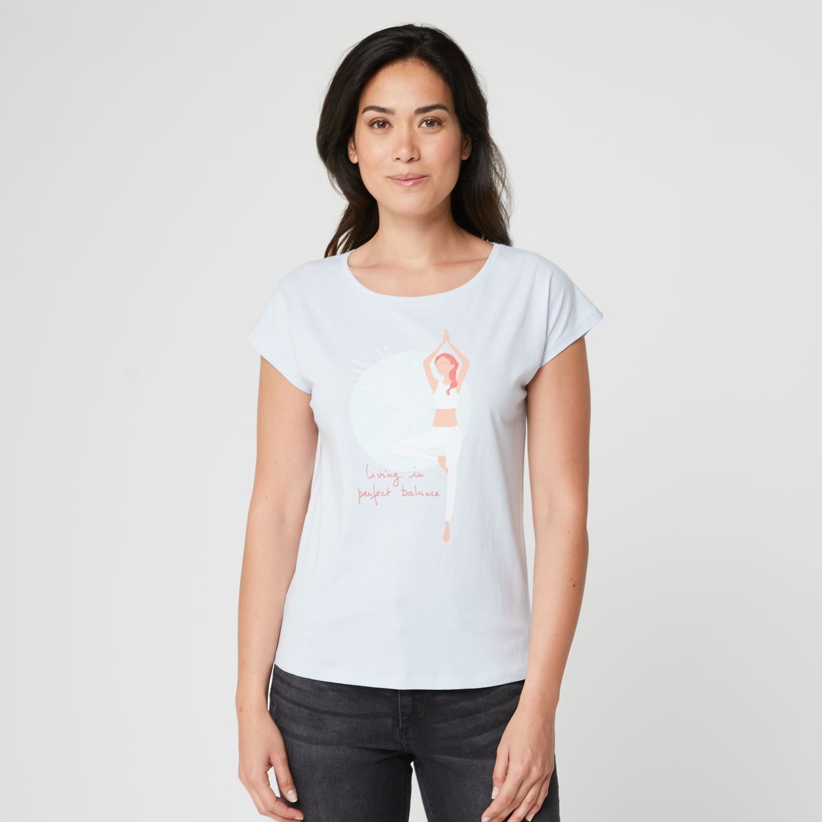 INEXTENSO T-shirt manches courtes bleu femme