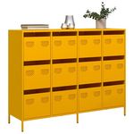 VIDAXL Buffet jaune moutarde 135x39x103,5 cm acier lamine a froid
