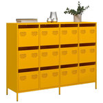 VIDAXL Buffet jaune moutarde 135x39x103,5 cm acier lamine a froid