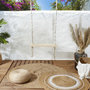 Voir la diapositive 2 : Paris Prix Balançoire en Bois  Macramé  150cm Blanc & Naturel