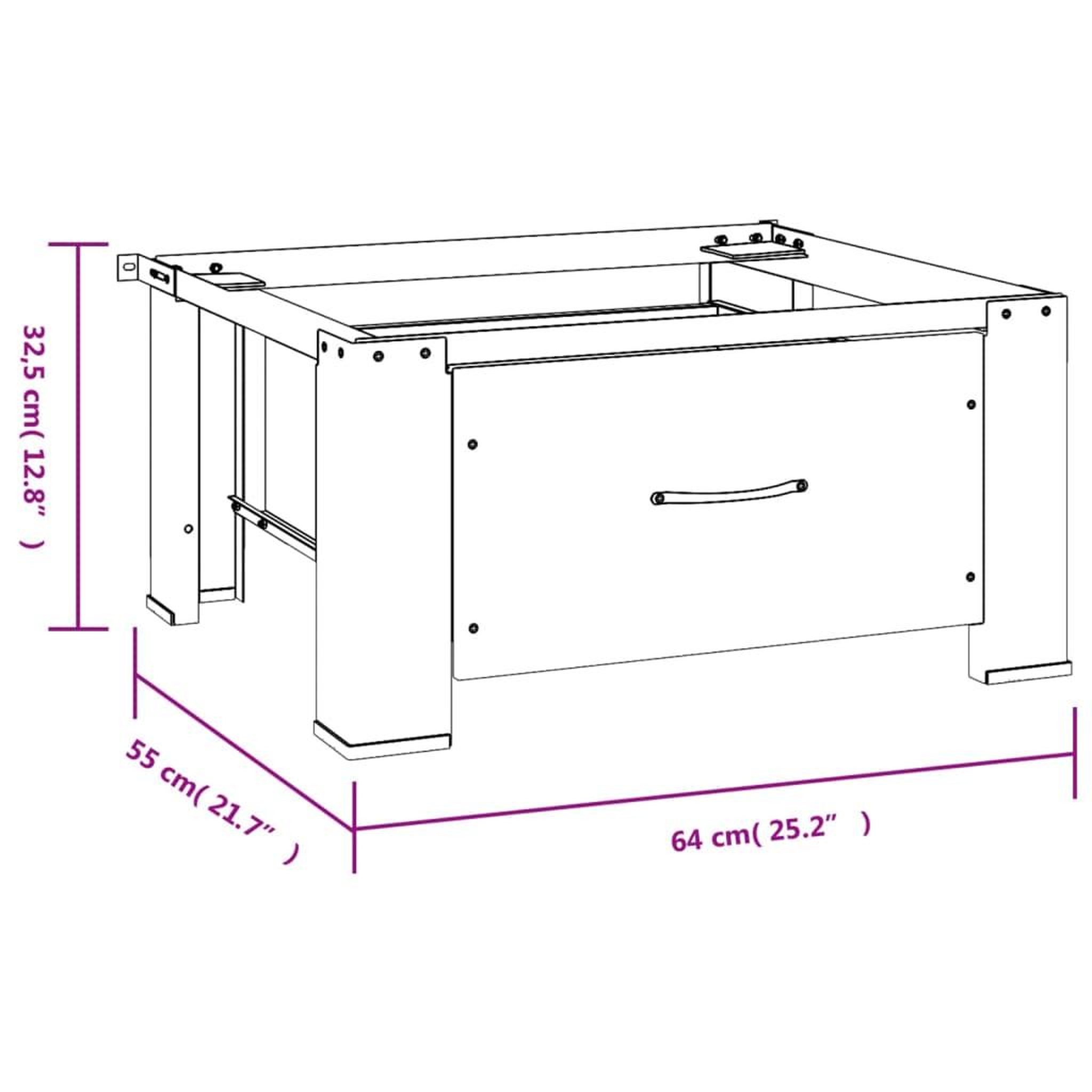 Voir la diapositive 6 : VIDAXL Socle pour machine a laver avec tiroir Blanc