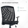 Voir la diapositive 5 : HOMCOM Chaise de bureau design ergonomique réglable accoudoirs maille noir