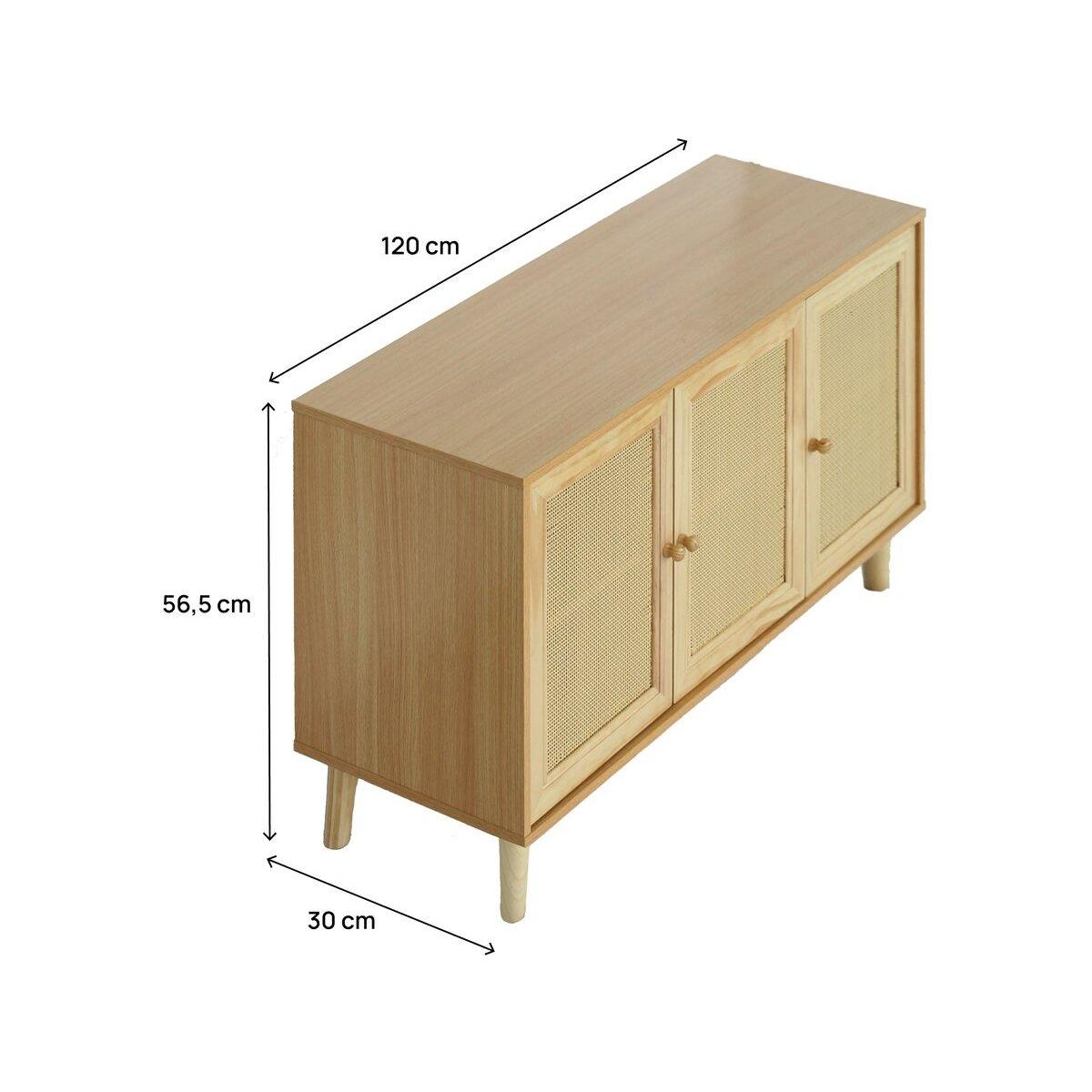 Habitat et Jardin Buffet style cannage  Neuille  - 120 x 40 x 71.5 cm - Beige