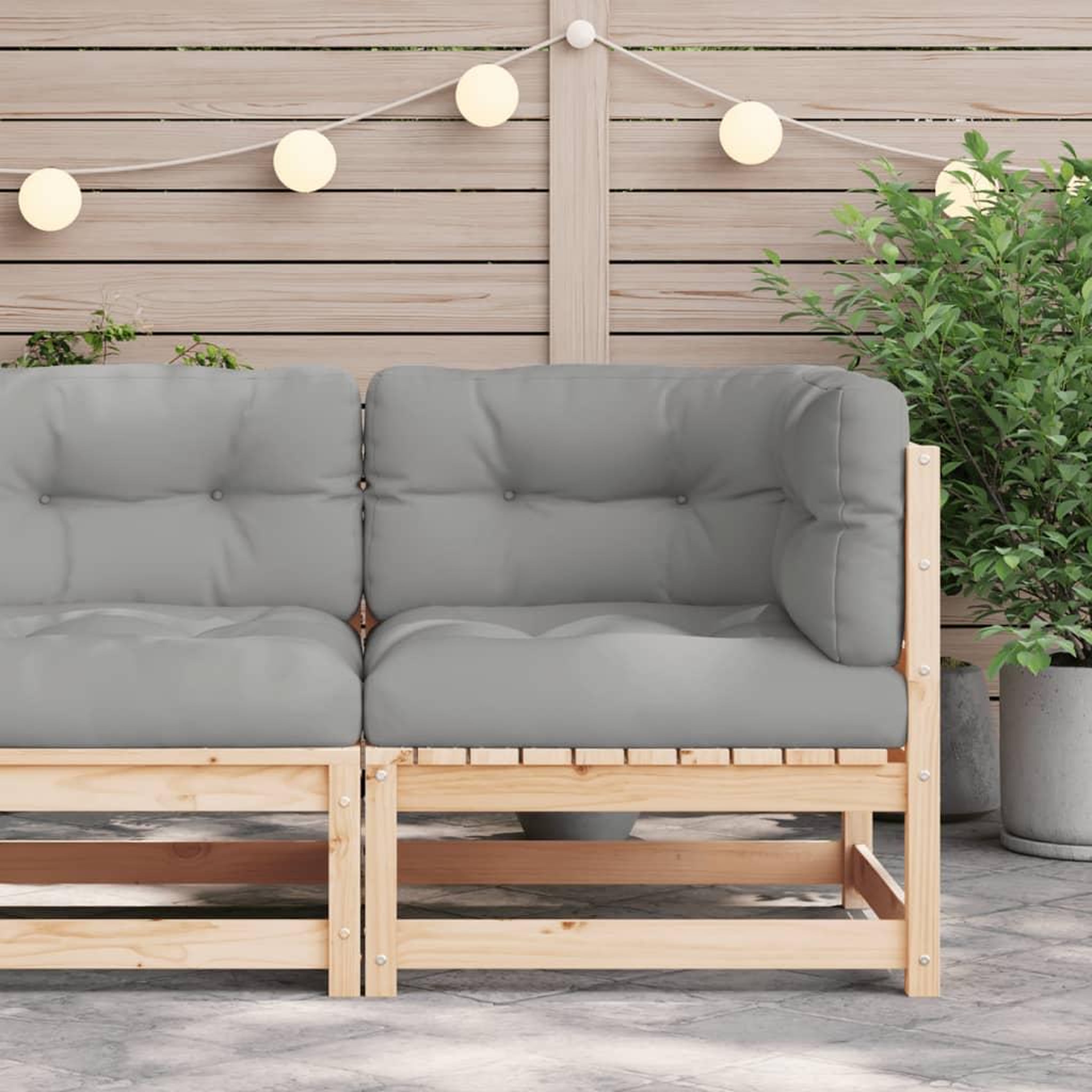 Voir la diapositive 3 : VIDAXL Canape d'angle de jardin avec coussins bois de pin solide