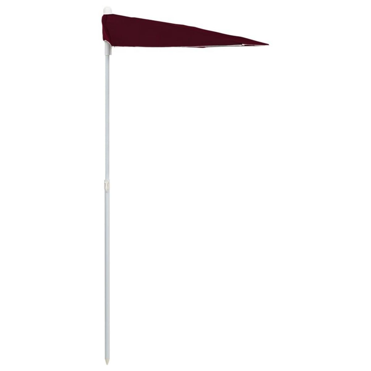 VIDAXL Demi-parasol de jardin avec mat 180x90 cm rouge bordeaux