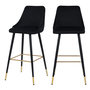 Voir la diapositive 1 : Rendez vous déco Lot de 2 chaises de bar 78 cm en velours noir-Aristote