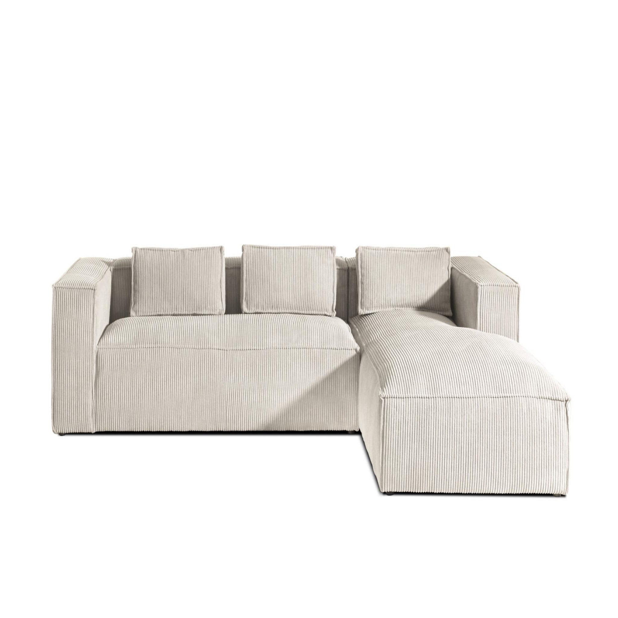 Voir la diapositive 6 : LISA DESIGN Stella - canapé d'angle - en velours côtelé - 4 places -style contemporain - droit