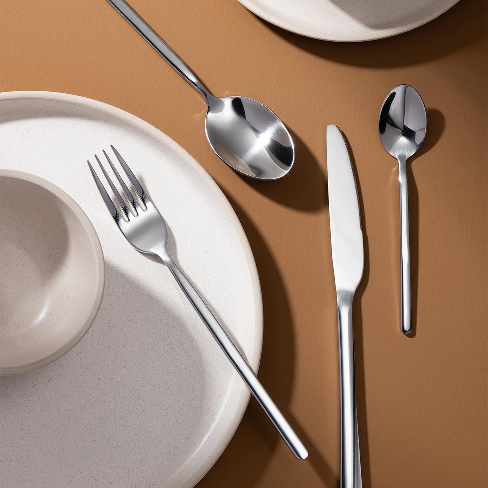 Voir la diapositive 2 : J-LINE Ménagère 24 Pièces en Inox  Brillant  27cm Argent