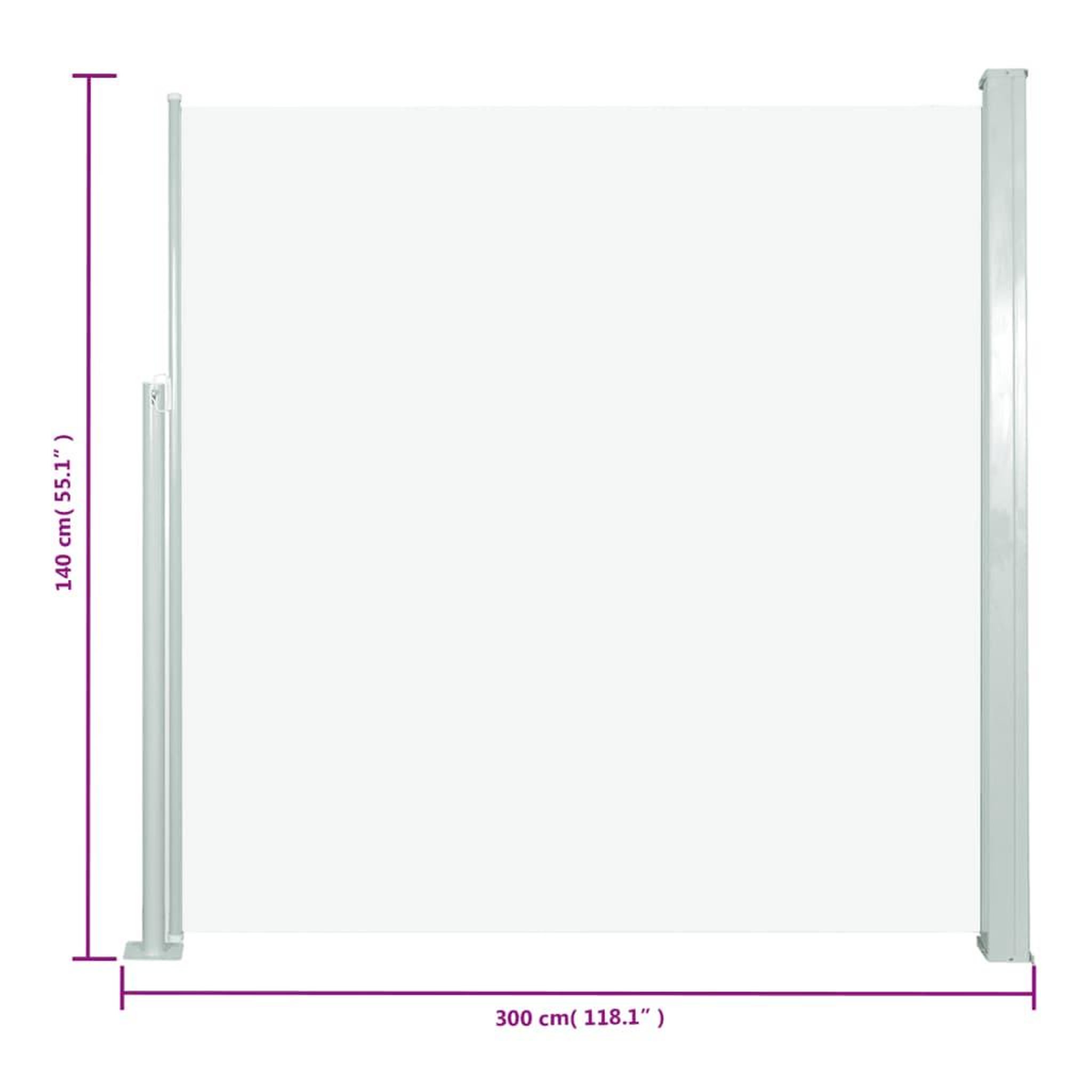 Voir la diapositive 6 : VIDAXL Auvent lateral retractable de patio 140x300 cm Creme