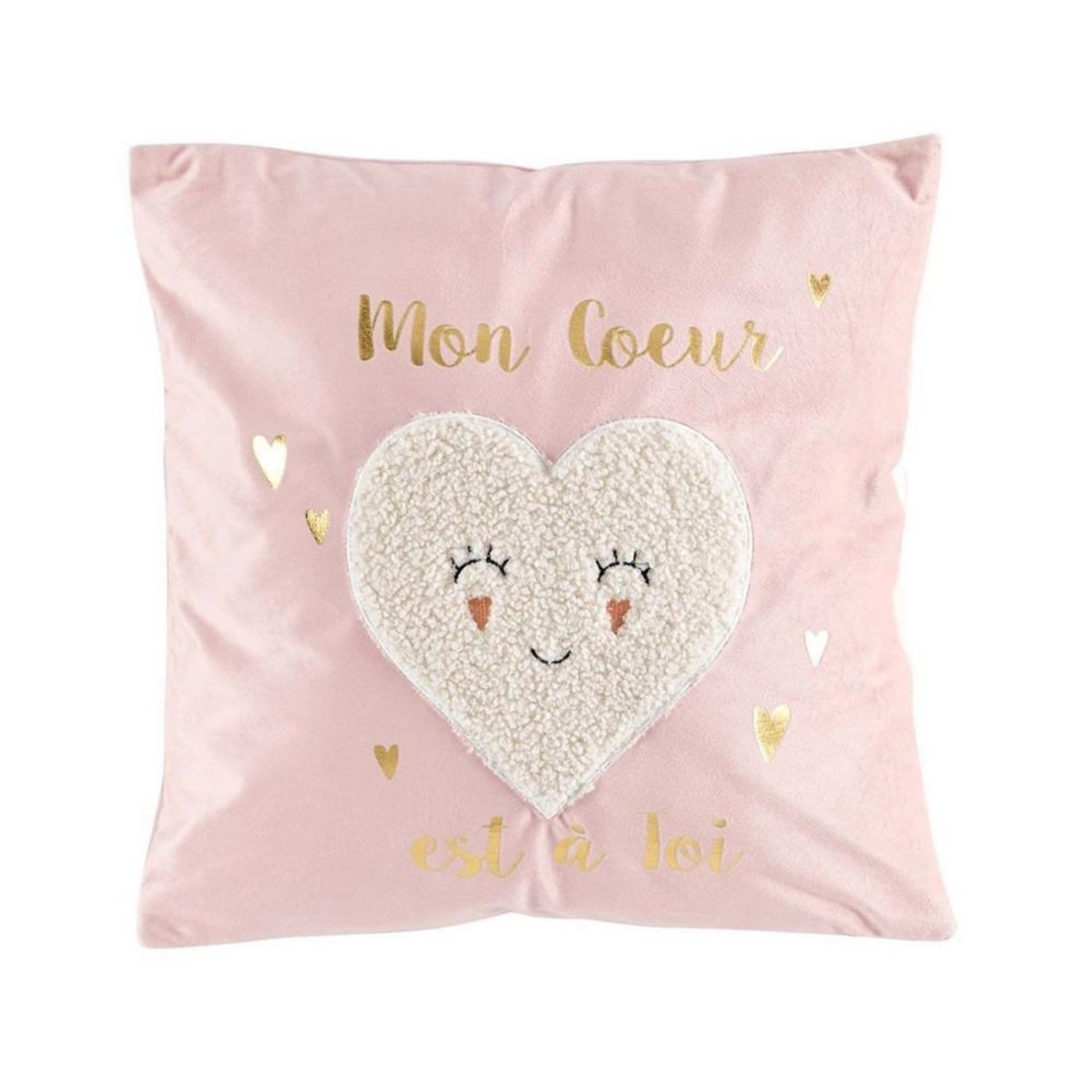 Douceur d'Intérieur Coussin 40x40 velours métallisé sherpa Lilylove