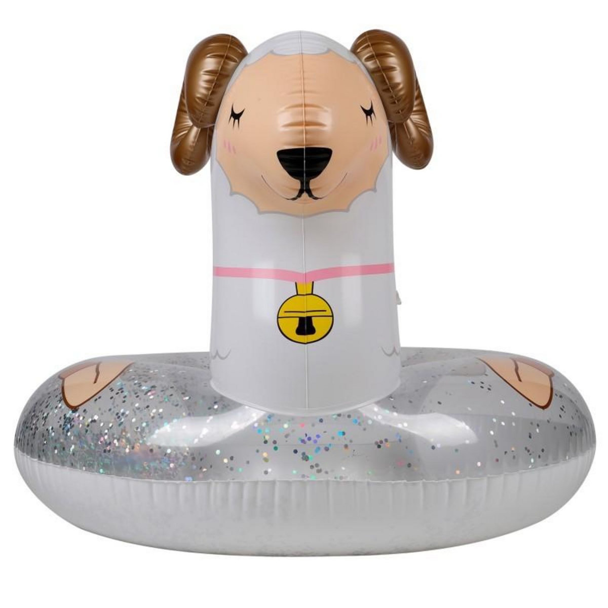 AIRMYFUN Bouée Gonflable Ronde XXL pour Piscine & Plage Ultra Confort, Flotteur Deluxe - Mouton A Paillettes ø115cm