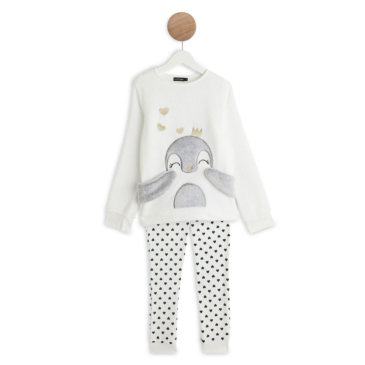 IN EXTENSO Ensemble pyjama peluche pingouin fille