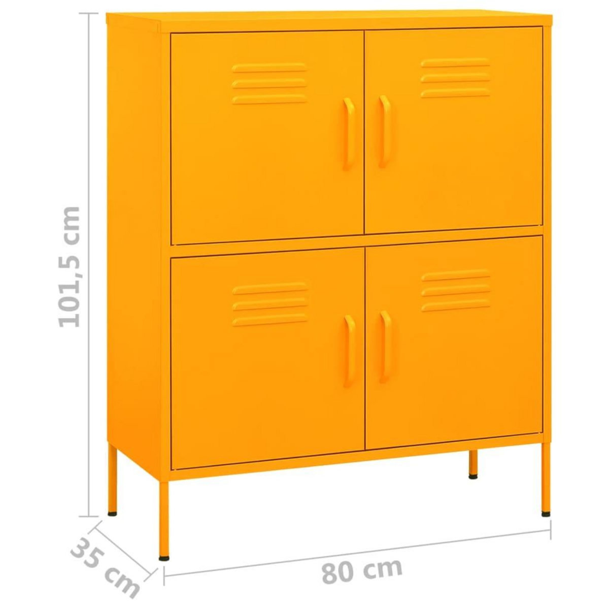 VIDAXL Armoire de rangement Jaune moutarde 80x35x101,5 cm Acier
