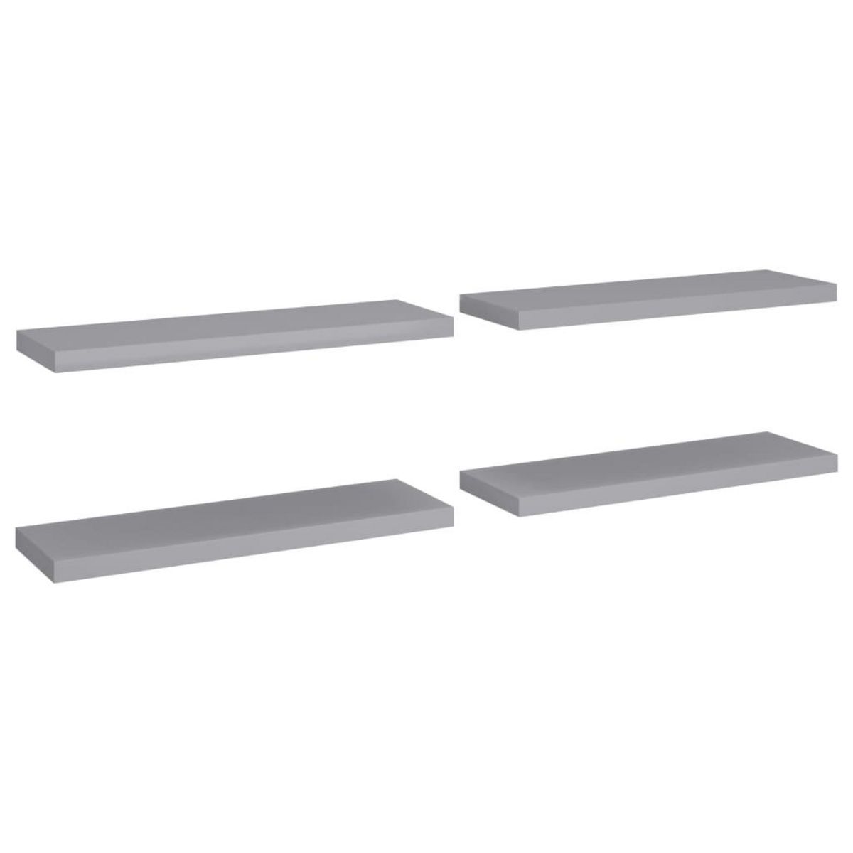 VIDAXL Etageres murales flottantes 4 pcs gris 80x23,5x3,8 cm MDF