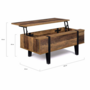 Voir la diapositive 6 : ID MARKET Table basse plateau relevable rectangulaire AUSTRIA bois pied épingle
