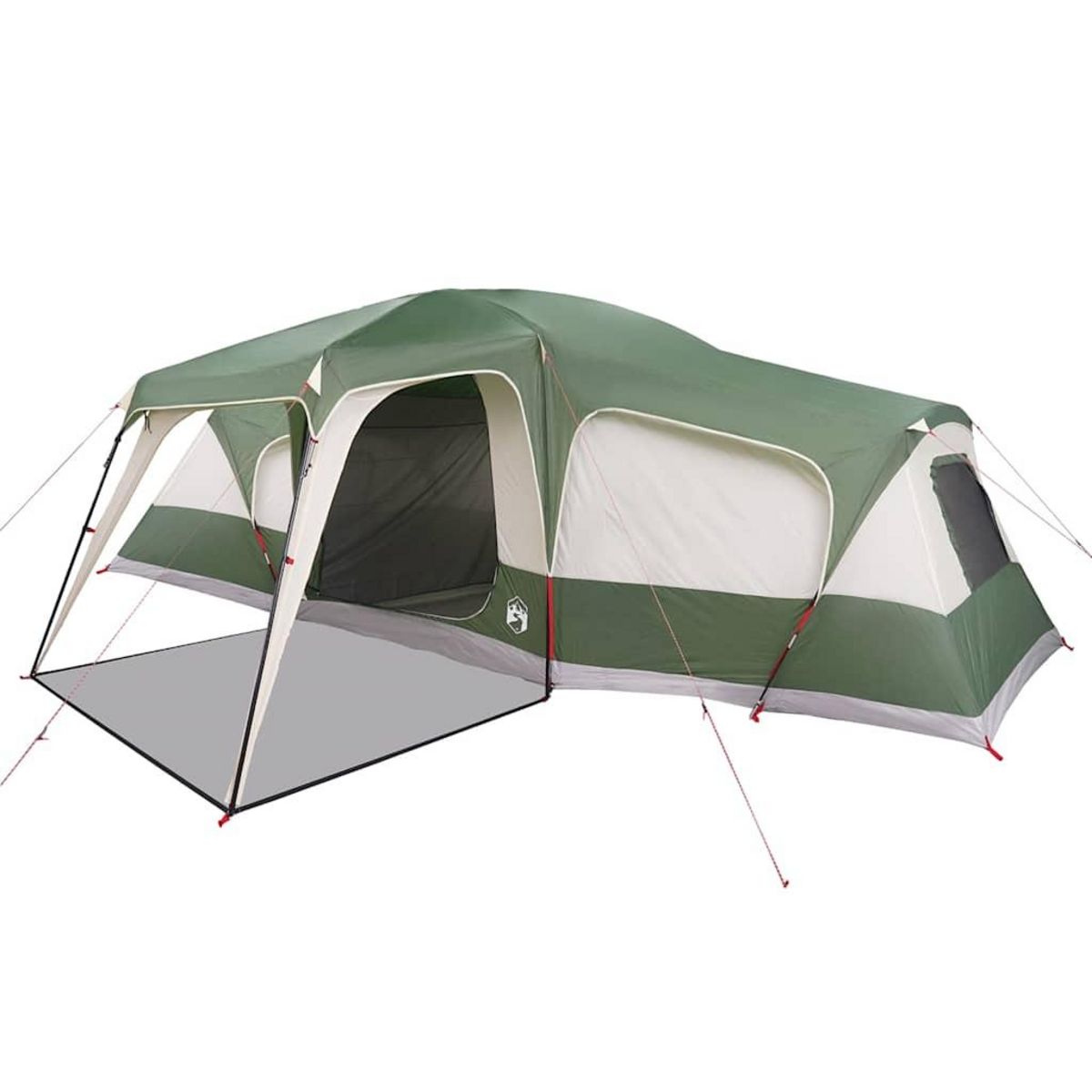 VIDAXL Tente familiale avec dome porche 9 personnes vert impermeable